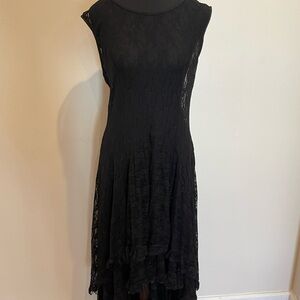 Classic Black High Low Lace Dress